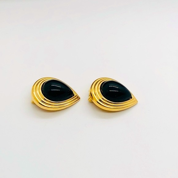 Vintage Signed Black CHRISTIAN DIOR Earrings - Picture 12 of 15